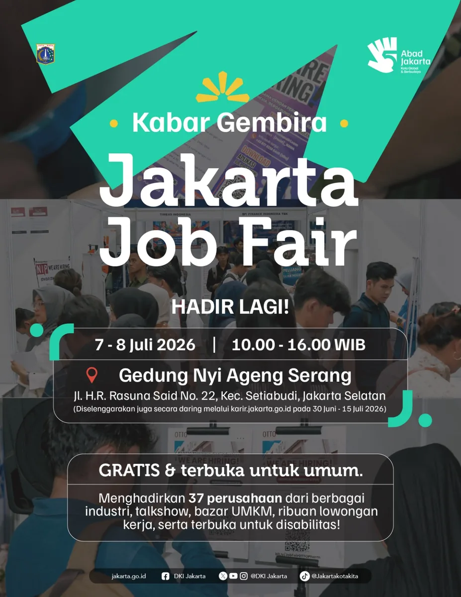 Job Fair Kabupaten Tangerang 2026 (Suku Dinas TKTE Wilayah Kabupaten Tangerang Barat) : 7-8 Juli 2026