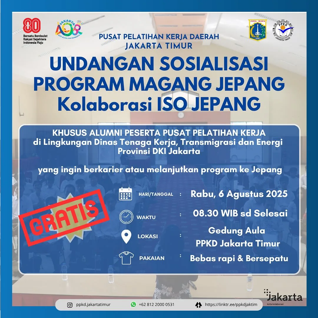 UNDANGAN SOSIALISASI PROGRAM MAGANG JEPANG – PPKD KABUPATEN TANGERANG
